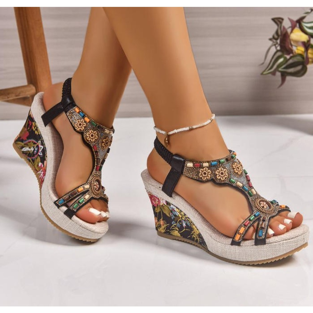 Casual Sandal Leather - Woman Leather Summer Fashion Wedge Female