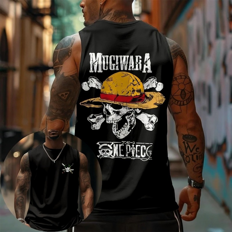 Tank Top Muscle - One Piece Mugiwara Straw Hat Skull